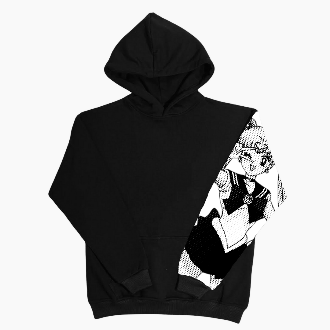 Felpa nera con cappuccio - "Sailor Moon" - Sailor Moon
