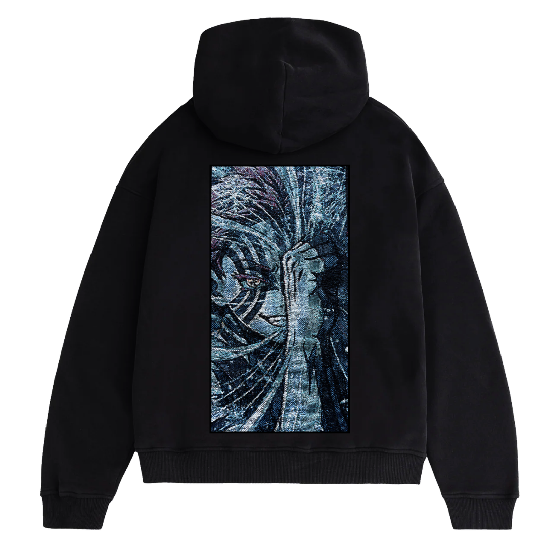 Felpa nera con cappuccio - "Akaza" - Demon Slayer