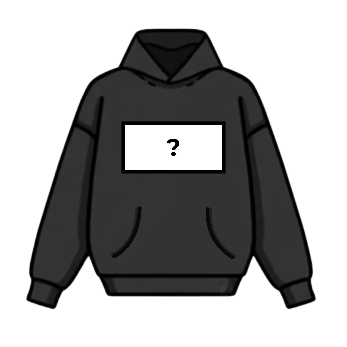 Felpa nera con cappuccio - Personalizzabile Box Front