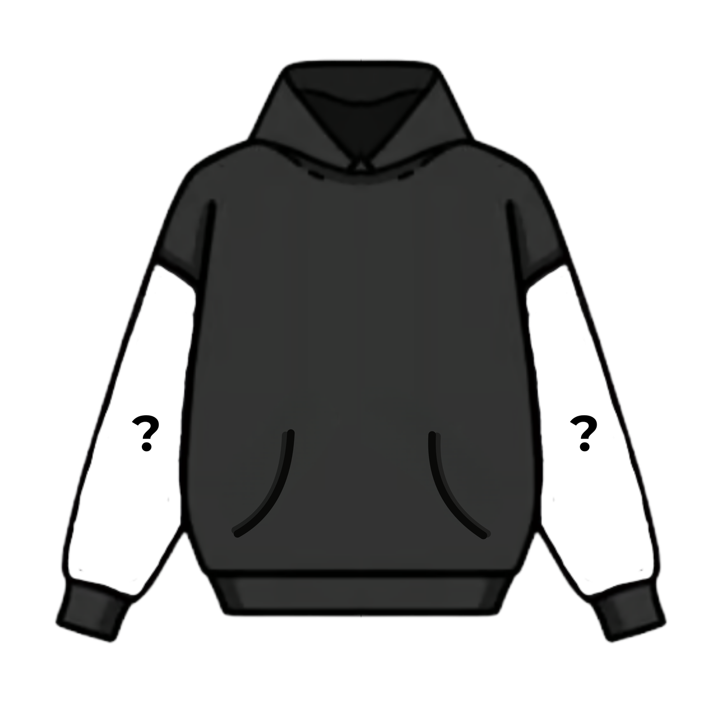 Felpa nera con cappuccio - Personalizzabile Doppia Manica