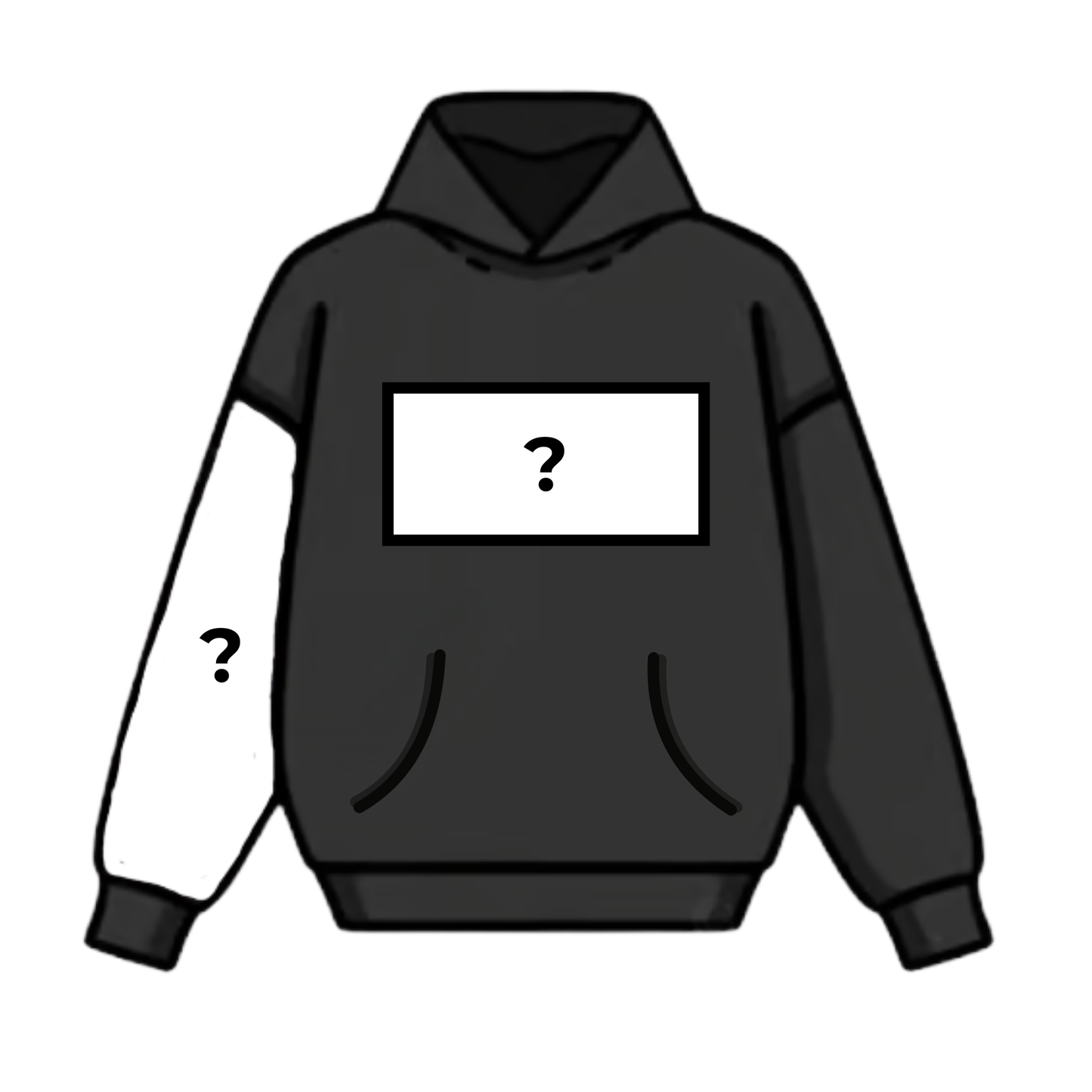 Felpa nera con cappuccio - Personalizzabile Manica + Front