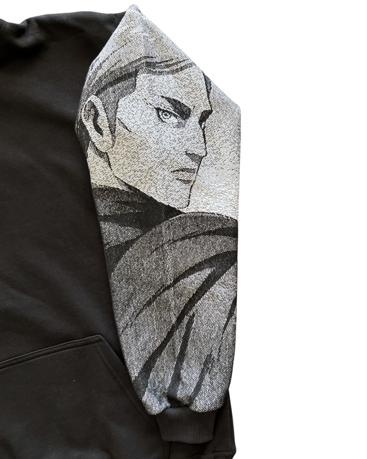Felpa nera con cappuccio - "Erwin" - Attack on Titan