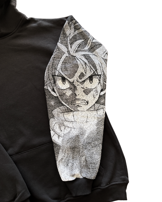 Felpa nera con cappuccio - "Natsu" - Fairy Tail