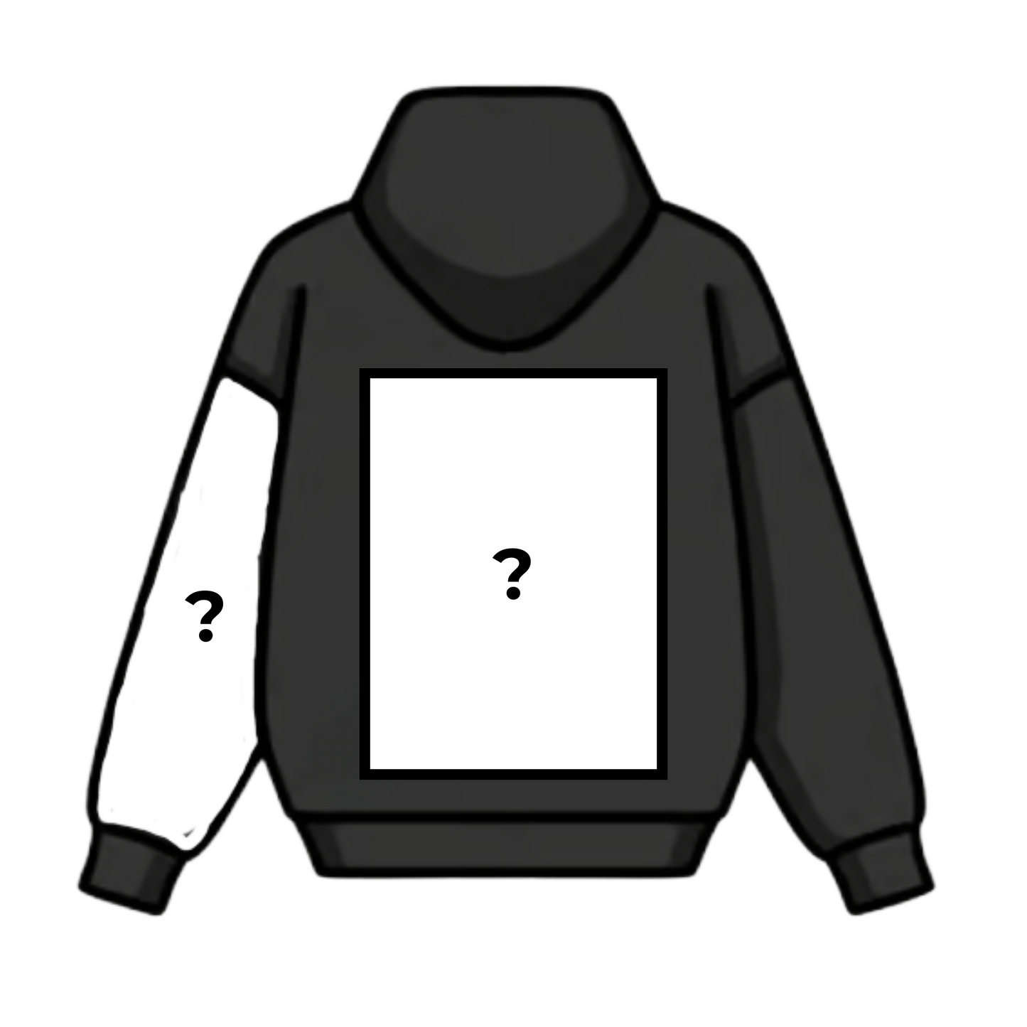 Felpa nera con cappuccio - Personalizzabile Manica + Back