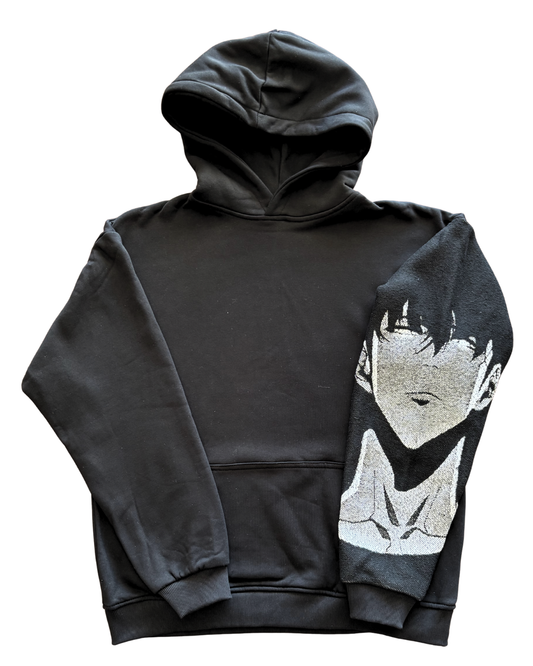 Felpa nera con cappuccio - "Sung Jin-woo" - Solo leveling