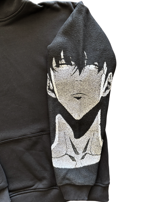 Felpa nera con cappuccio - "Sung Jin-woo" - Solo leveling
