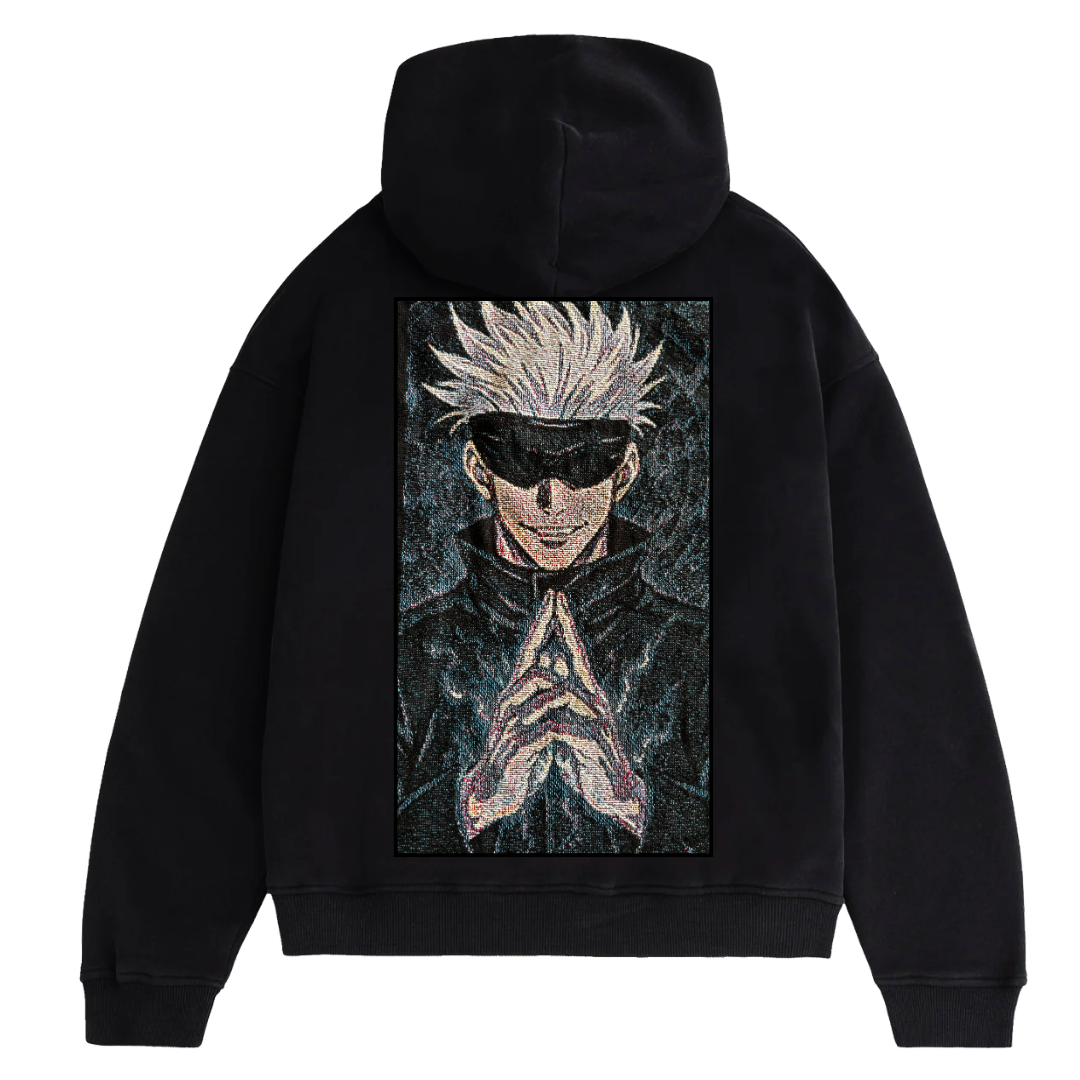 Felpa nera con cappuccio - "Gojo Satoru v5" - Jujutsu Kaisen