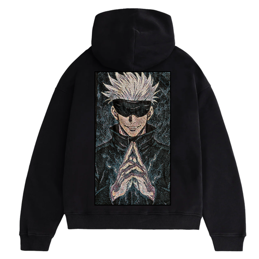 Felpa nera con cappuccio - "Gojo Satoru v5" - Jujutsu Kaisen