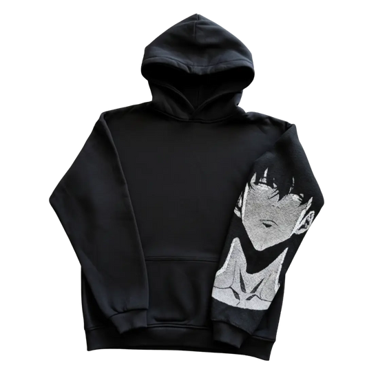 Felpa nera con cappuccio - "Sung Jin-woo" - Solo leveling