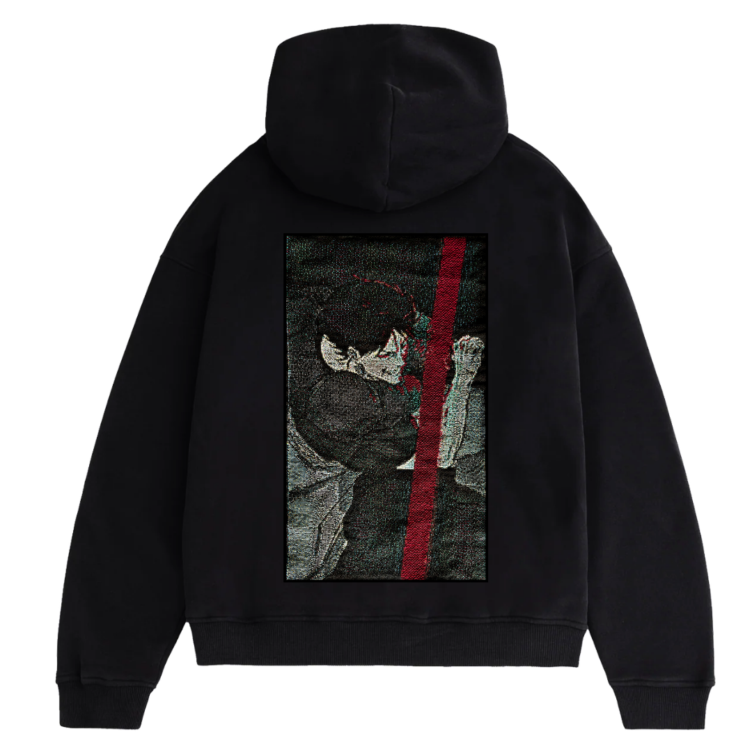 Felpa nera con cappuccio - "Toji" - Jujutsu Kaisen