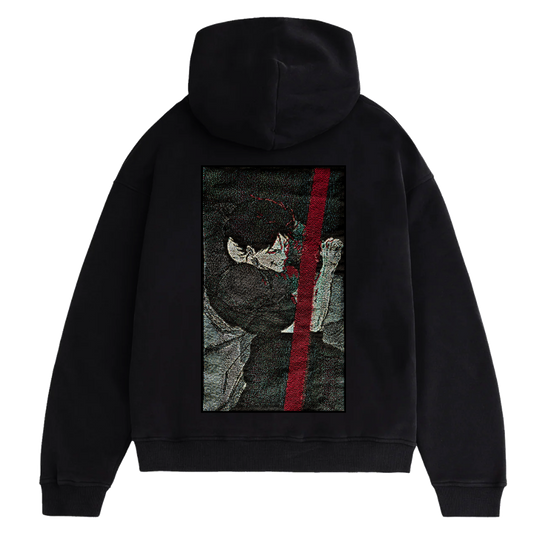 Felpa nera con cappuccio - "Toji" - Jujutsu Kaisen