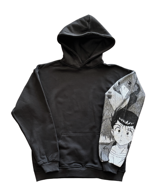 Felpa nera con cappuccio - "Yusuke" -  Yu Yu Hakusho