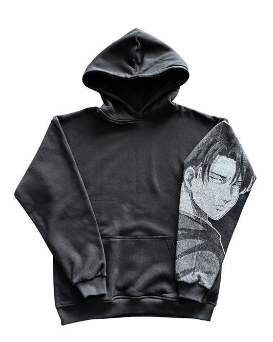 Felpa nera con cappuccio - "Levi" - Attack on Titan