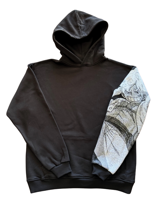 Felpa nera con cappuccio - "Luffy gear 5" - One Piece