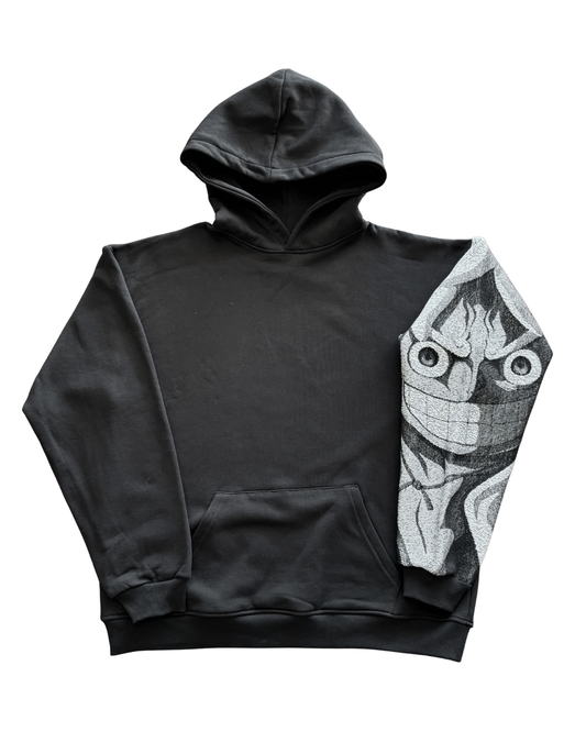 Felpa nera con cappuccio - "Luffy gear 5" - One Piece