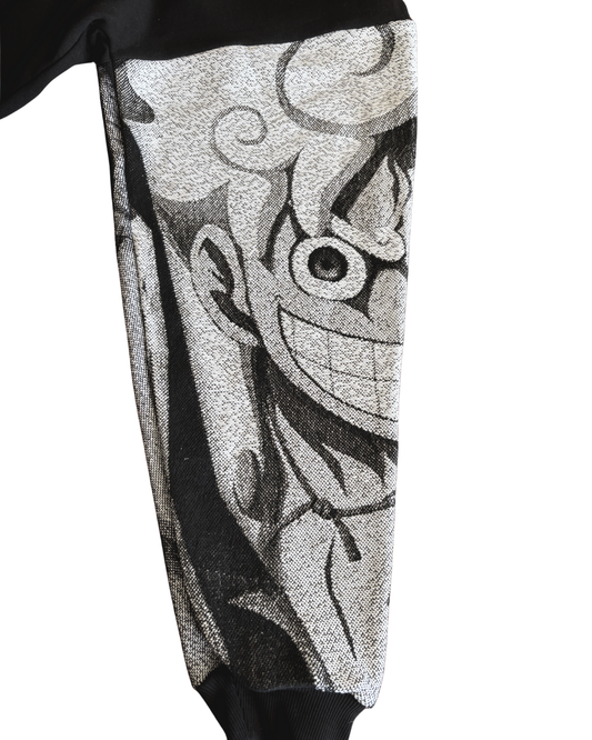 Felpa nera con cappuccio - "Luffy gear 5" - One Piece