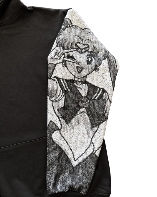 Felpa nera con cappuccio - "Sailor Moon" -  Sailor Moon